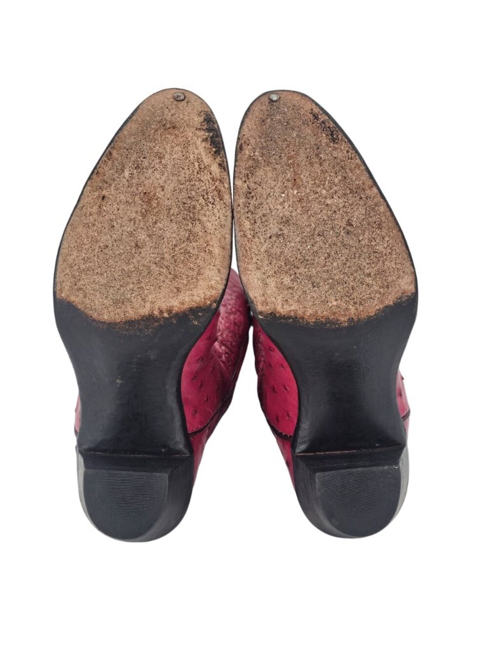 Vintage Nocona Boots Exotic Full Ostrich Burgundy Cowgirl Boot Women 6.5 Western - Picture 4 of 16